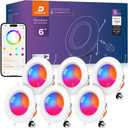 DUSKTEC Smart Recessed Lighting 6 Inch - RGBCW Color Changing LED 13W Can Light Retrofit Recessed Lights 1050 Lumen Dimmable Recess Light Compatible with Alexa & APP Recess Ceiling Lights 6 Pack