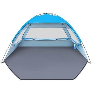 Gorich Beach Tent Sun Shelter for 3/4-5/6-7/8-10 Person with UPF 50 UV Protection, Lightweight & Easy Setup Beach Shade Canopy, Portable Beach Shade Tent Beach Cabana (3 person, Blue)
