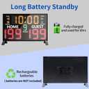 YZ Bigger LED Digital Scoreboard, Portable Basketball Scoreboard with Timer Clock, Electronic Scoreboard with Remote, Tabletop Scoreboard Clock, Score Keeper for Outdoor Game