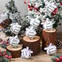 Jenaai 15 Pcs Ball Ornaments for Christmas Tree Heart Shape Sports Ornament Ball with Marker Pen Xmas Tree Hanging Decorations Gift Keepsake for DIY Craft Team Player Sports Holiday (Volleyball)