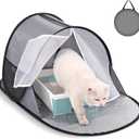 Foldable Cat Litter Box Enclosure - No Assembly Needed All-in-One Privacy Cover for Large Litter Boxes | Spill-Proof Design, Easy to Clean & Collapsible Storage (46"x23"x19")