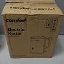 COMFEE' 1.7L Double Wall Electric Tea Kettle and Kettle Water Boiler, 100% Stainless Steel Interior & Lid & Spout, TwoLevel Wide Open Lid, 1500W Fast Boiling, AutoOff and BoilDry Protection