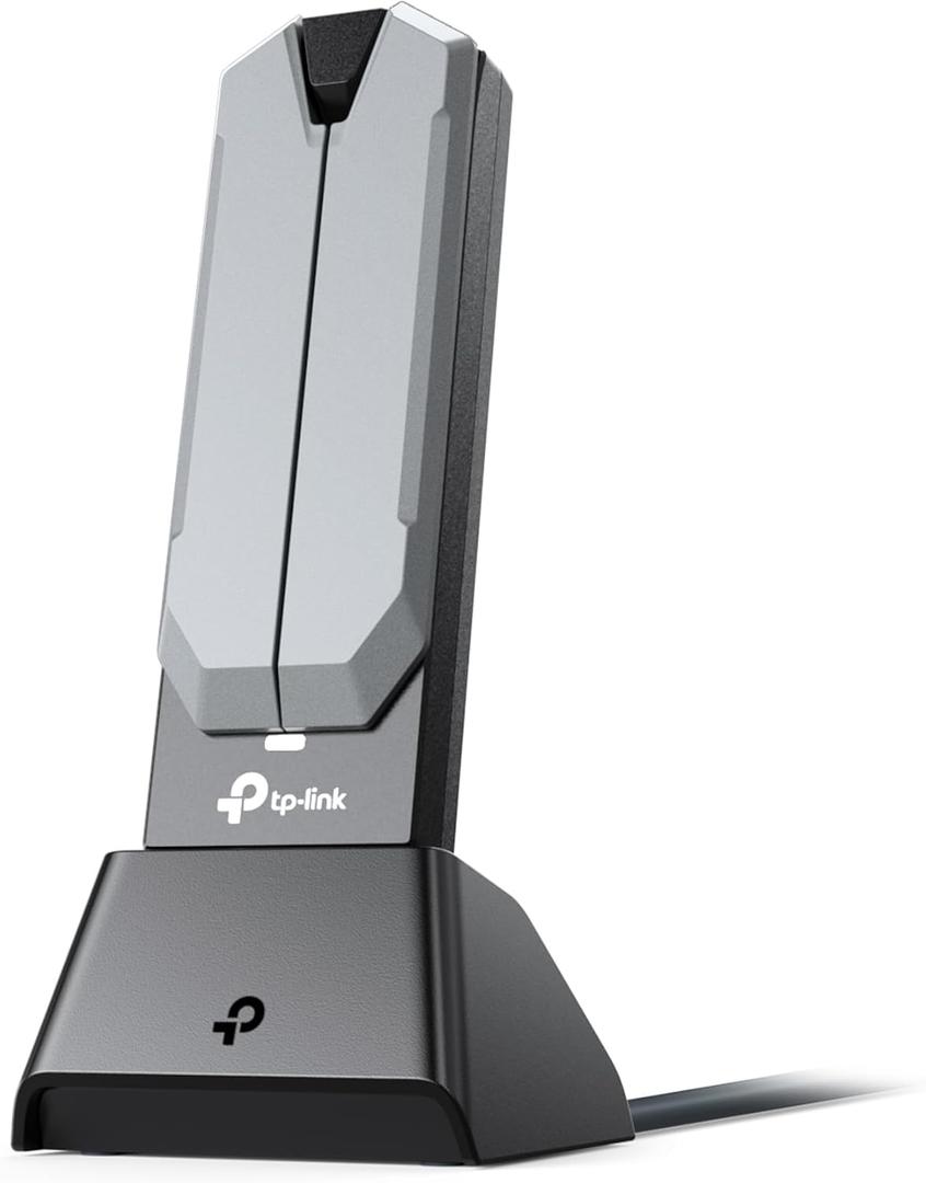 TP-Link BE6200 Tri-Band Wi-Fi 7 Wireless USB 3.0 Adapter Archer TBE401UH | WiFi Adapter for Desktop PC | Supports Windows 11,10 | 2 x High Gain Antennas | 6GHz, 4K-QAM, 160MHz, WPA3 | Secure by Design