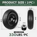 Taifa 13 Inch 2 PCS Rubber Pneumatic Replacement Tires and Wheels 4.00-6 with 5/8'' Axle Bore Hole, Inflated Air Wheel for Wheelbarrow/Wagon/Hand Truck/Trolley/Garden Scooter etc.