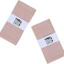 Rustic Natural Cotton Linen Napkin Set, Soft Comfortable and Reusable Linen Dining Napkins Cloth for Wedding Celebration and Party Decor, Set of 6, Pink