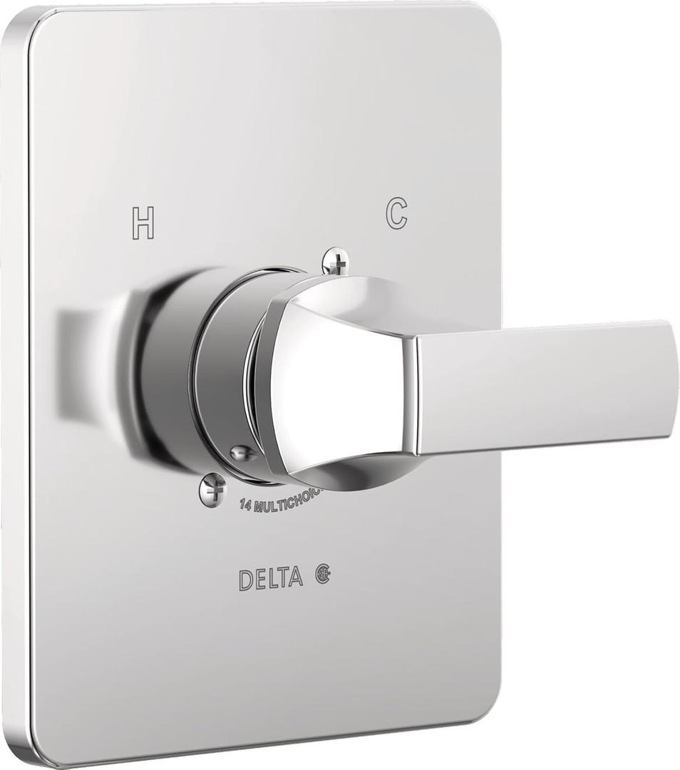 Delta Velum 14 Series Single-Function Valve Trim Kit, Chrome Handle Set for Shower Faucet System, Chrome T14037 (Valve Not Included)