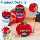 Henoyso 3 Pcs Christmas Teacher Gifts, Crochet with Card, Handmade Crochet Knitting Thank You Gift for Christmas Xmas Home Table Decorations Ornament