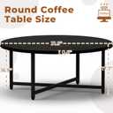 FAMIDGE Coffee Table, 31.5" Round Black Coffee Table for Living Room, Center Tables for Family & Office Use, Outdoor Coffee Tables Round, Large Black (31.5" D x 17.7" H), 1T - 31.5"D
