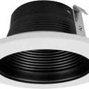 NICOR Lighting 4 inch Black and White Recessed Baffle Trim, for 4 inch Housings (19501)