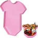 Mifoci 13.7" Baby Shower Cardboard Bodysuits Charcuterie Paper Mache Birthday Party Gender Reveal Fillable Paper Serving Trays Chocolate Candy Gift Decoration (Light Pink)