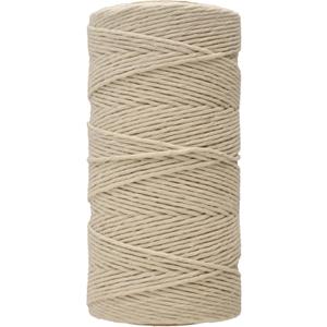 Macrame Cord  80% Cotton & 20% Polyester  1mm, 300 Foot Spool, Natural Color  Rope for Handmade Crafts, Wall Hanging, Planters, Crafts, Knitting and Boho Arts