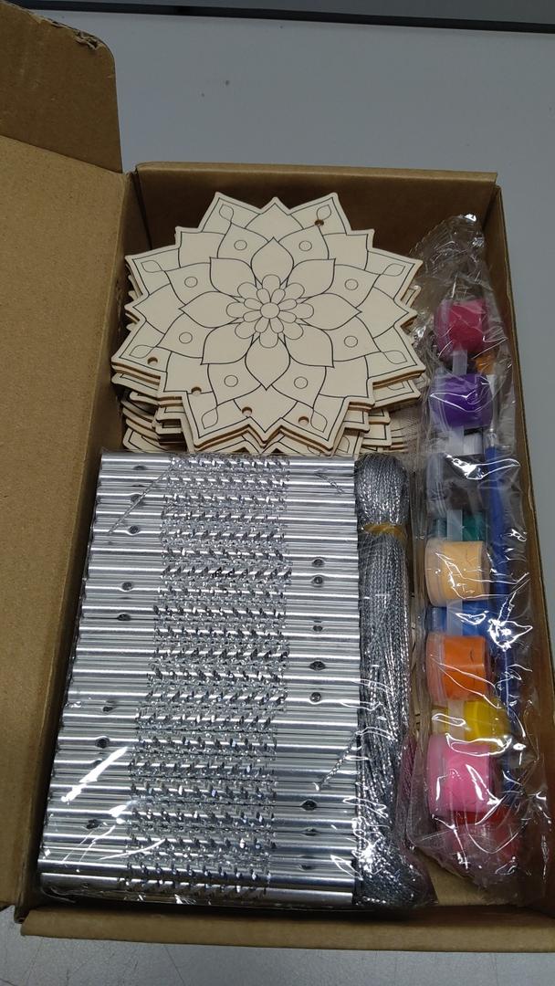 Sets Lotus Flower Wind Chimes Craft for Kids Color Your Own Mandala Windchime DIY Unfinished Wood