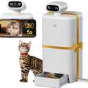 HHOLOVE Automatic Cat Feeder with Camera AI-Powered, 2k HD Video Night Vision, 5G/2.4G Wi-Fi Programmable, 2-Way Audio, Low Food Alert, Blockage Sensor, 1-Year Subscription Version