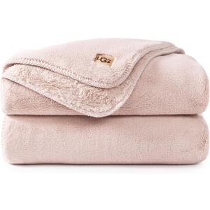 UGG Whitecap Fleece Throw Blanket, Soft Plush Throw for Bed or Chair, Luxury Bedroom Decor, Cozy Blankets, Machine Washable, Spring Decor, 50-inch x 70-inch, Pink Quartz