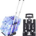 Folding Hand Truck Aluminum Trolley,Small Dolly, Foldable Hand Cart Collapsible 2 Wheel Luggage Trolley Dolly Expandable Large Chassis Foldable into Backpack