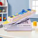 19'' Large Cruise Ship Toys for Kids Ages 3-5, Auto-Cruise Ship Toy with Flashing LED Lights & music, Omnidirectional Wheels Electric Boat Toys for Toddlers Ages 1-6, Birthday Childrens Day Gift