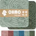 OHMO Lick Mat for Dogs and Cats(Small, Camo&Light Green, 2pcs) Enrichment Accessories Toy Space Star Easy Clean Pet Slow Feeder/Suction Cups, Licking Pad for Anxiety Relief and Boredom Reduction 5.9"L x 5.9"W