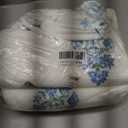 Creative Home Ideas Oversized Plush Throw Blanket 60" x 70", Floral Block Print Blue