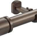 1 1/8 Inch Diameter Curtain Rods 144 to 240 Inches(12-20ft), Telescoping Heavy Duty Large Drapery Rod with Adjustable Aluminum Alloy Bracket, Solid End Caps for Windows Patio Decoration, Dark Bronze