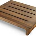 HOLANA 3.5" One Step Stool for Adults - Step Stools for Bed - Indoor/Outdoor - 500 lbs Safety Stepping Stool Bathroom for Handicap, Elderly, Seniors, Kid, Bathtub, High Beds, Kitchen (Walnut)