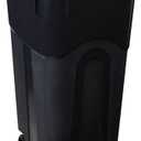 2 Pack United Solutions 32 Gallon Outdoor Waste Garbage Bin with Attached Lid, Heavy-Duty Handles, Snap Lock , Wheeled Trashcan, Black