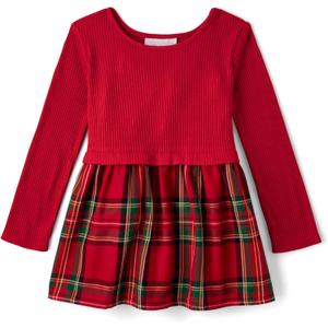 The Children's Place Baby Girls' Plaid Flannel Woven Tiered Dress (3T)