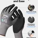 DULFINE Safety Work Gloves for Men & Women, MicroFoam Nitrile Coated Nylon Black Grip for General Purpose, 3/6/12/36 Pairs