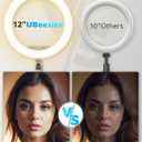 UBeesize 12" Desk Ring Light with Stand and Phone Holder, Overhead Phone Mount for Video Recording, Zoom Meeting, Live Streaming, Tiktok, YouTubeCompatible with iPhone, Android, Cameras