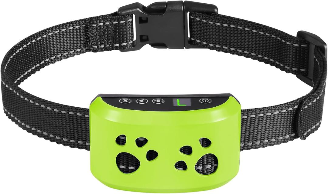 Dog Bark Collar, Svtrat Anti Bark Collars Smart Bark Collar for Small Medium Large Dogs with 4 Training Modes and 7 Level Sensitivity Adjustable (Green)