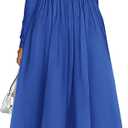 BTFBM Casual Long Sleeve Dresses Spring Dresses 2025 Wedding Guest Dress Midi Dress Flowy Bohemian Long Dress (Blue, S)