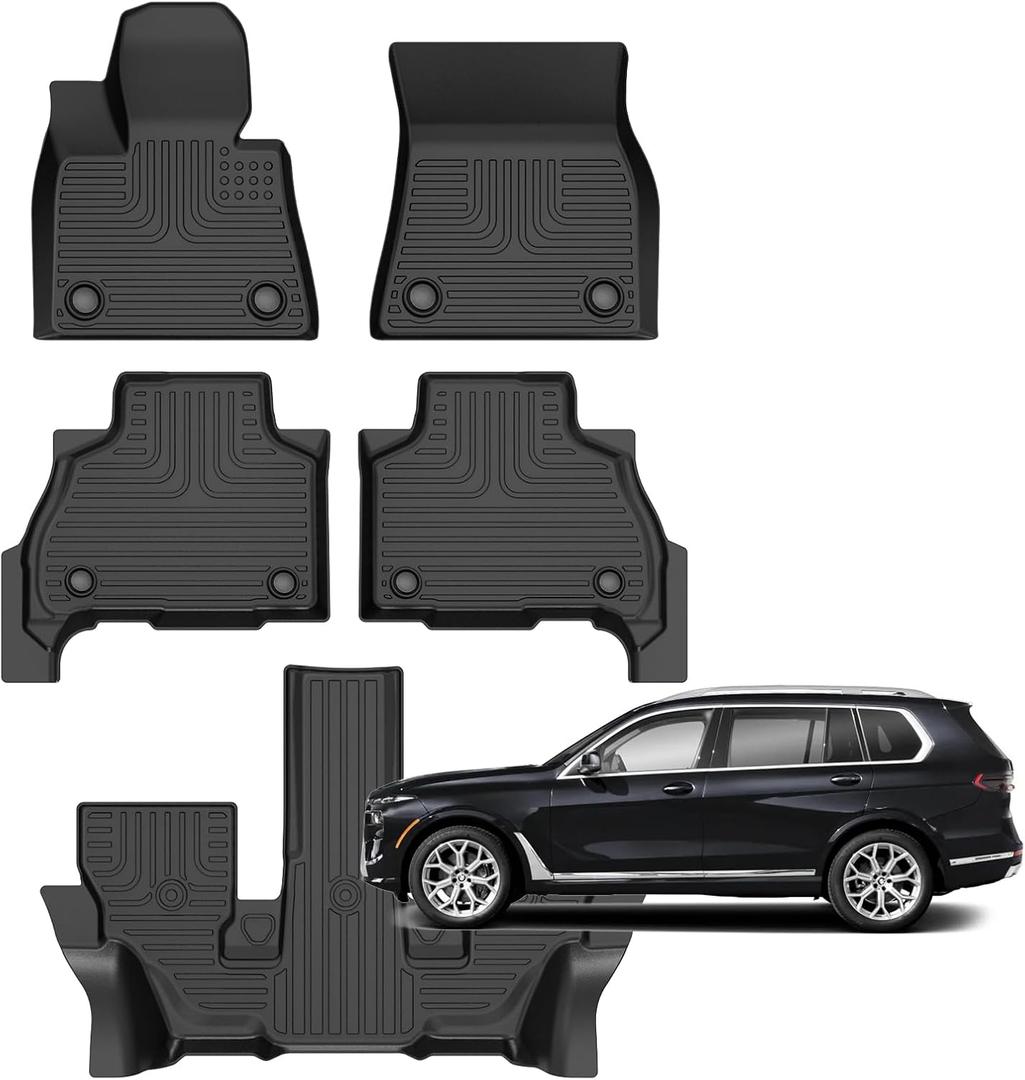 for BMW X7 Floor Mats 2019-2025 2026(Only 6 Seats)
xDrive40i | xDrive50i | M50i | M60i | Base | Alpina XB7 1st & 2nd & 3rd Row Custom Fit for X7 Accessories