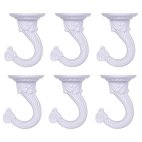 diplambr Swag Hook Heavy Duty Ceiling Hook with Hardware for Ceiling Installation Cavity Wall Fixing Hanging Plants Chandeliers Wind Chimes etc. Indoor&Outdoor (6, White)