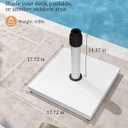 45lbs Patio Umbrella Base - Heavy Duty Outdoor Patio Market Umbrella Stand for Deck, Poolside, Balcony, Wind-Resistant Design, White