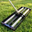 Updated Lawn Leveling Rake 30"x10", Lawn Leveler with Aluminum Rollers, Yard Leveling Rake Stainless Steel with 27-80" Adjustable Handle, Heavy-Duty Ground Leveler Suit for Garden, Golf Lawn, Farm