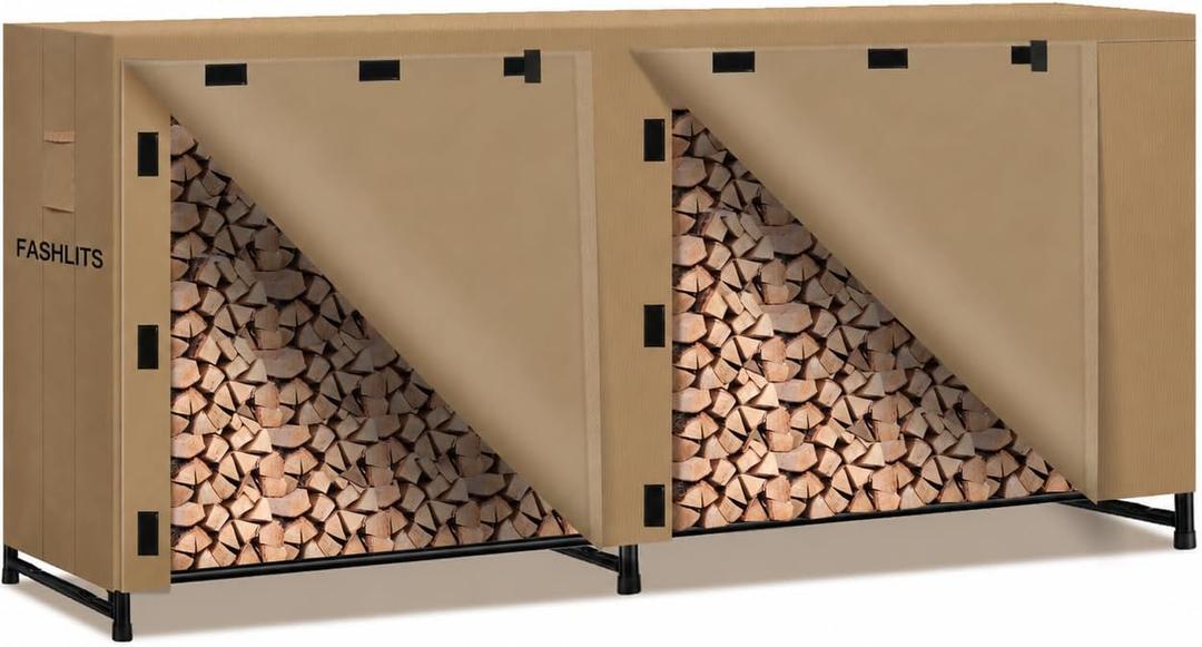 8ft Firewood Rack Cover, Waterproof Heavy Duty 600D Oxford | Storage Wood Rack Cover for Patio, Yard, Indoor and Outdoor Use(Cover Only, Rack Not Included)