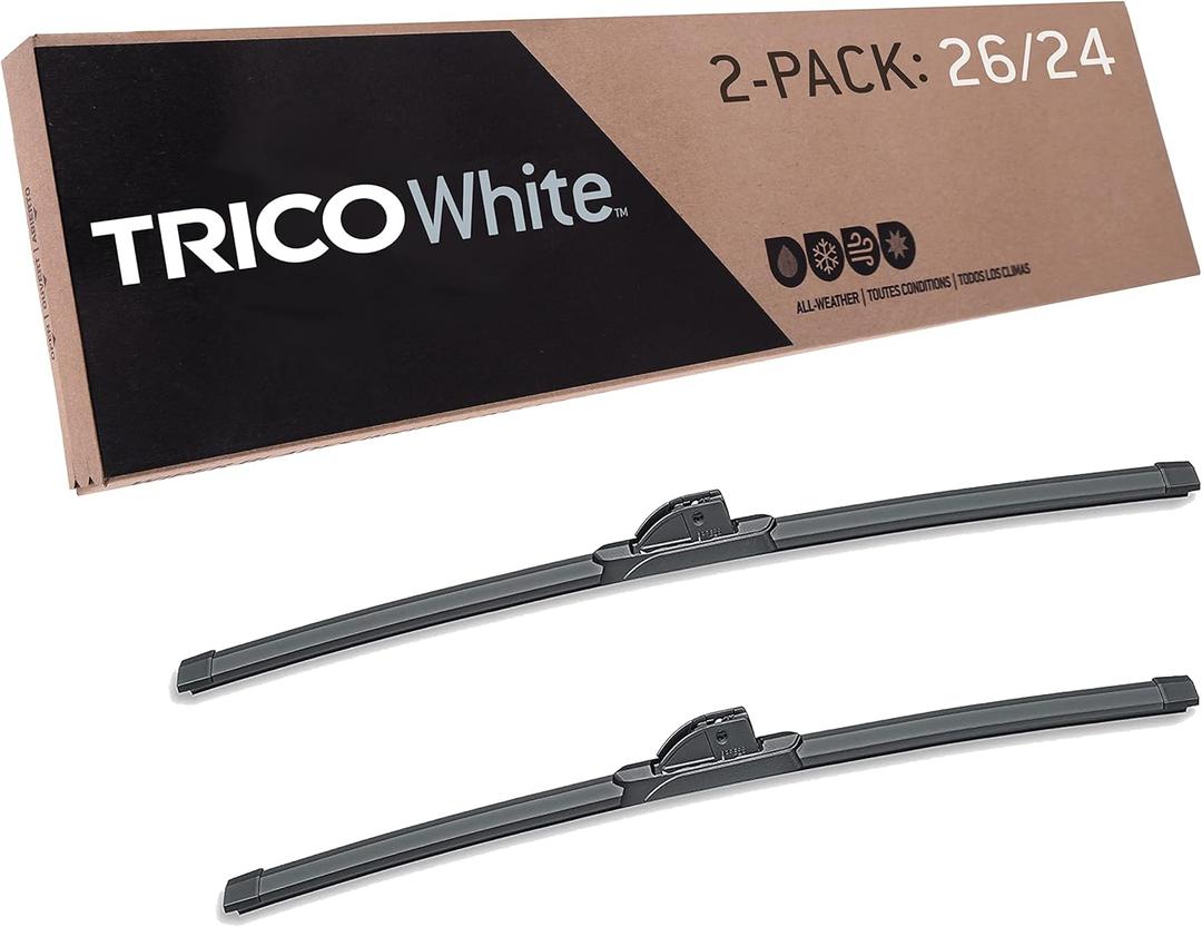 TRICO White 26" + 24" Extreme Weather Premium Winter Automotive Replacement Windshield Wiper Blades (Set of 2), Passenger and Driver Side All-Weather Beam Wiper Blades for Select Vehicle Models