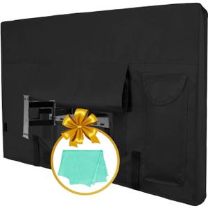 Easy-Going Outdoor TV Cover for 40 to 42 inches LCD, LED, Waterproof, Weatherproof and Dust-Proof TV Screen Protectors with Cleaning Cloth (42 inch,Black)