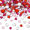 JANYUN 800 Pcs Acrylic Heart Rhinestones, Valentine's Day Vase Filler and Table Scatter, Heart Crystals for DIY Crafts, Home Decor (Red, Pink, Rose Red, White)