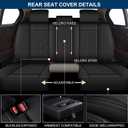 DISUTOGO Full Set Car Seat Covers Fit for Subaru Forester 2007-2024 2025 2026: Luxury Leather Waterproof Automotive Seat Cushion Protector Compatible Airbag(5 Seats, Black)