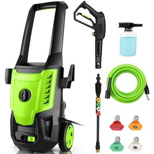 Imdot Electric Pressure Washer 5000 PSI 4.0GPM Portable Power Washer with 4 QC Nozzles, 500ML Foam Cannon for Cars/Fences/Driveways/Home/Patios Cleaning, Green