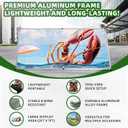 Aluminum Horizontal Banner Stand, 3 x 7ft A-frame Outdoor Banner Holder, Aluminum Banner Frame, Lightweight and Portable, Easy Tool-Free Setup