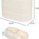 Yesesion Large Cord Organizer Box with Lid, Plastic Cable Storage Case with 20pcs Wire Ties for Desk Drawer, Home Office Supplies, Electronics, Clips, Clamps, Phone Charger, USB, Data Cables (White)