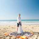 Beach Tent Easy Set Up, Wind Resistant Beach Tent with Sandbags, Easy Pop Up Canopy Sun Shelter with UPF 50, Large Beach Shade for 4-5 Person Family Outdoor Fun, Carpa para Playa for Camping Picnic, Extra large