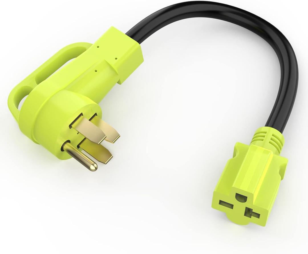 NEMA 14-50P to 6-20R/6-15R T-Blade Adapter, 4 Prong 250V 50A to 250V 20A 60-20/15R, 14-50 to 6-20R EV Dryer Plug Adapter, 1.5FT Heavy Duty Adapter Charger Cord for Generator Welder RV Dryer, ETL