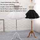 WOWBRIDAL Women's Petticoat 50s 4 Levels Hoopless Short Length Tulle Crinoline Underskirts Dress Bubble Skirt Above Knee