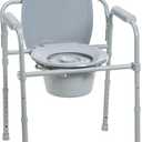 Drive Medical Steel Folding Frame Commode
Folding Steel Bedside Commode Chair Offers 3-in-1 Portable Toilet Design with 7.5 Qt Bucket and 350 Lb Capacity