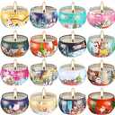 16pcs Christmas Scented Candles Set, 2.5oz Aromatherapy Candles Gift for Women, 16 Fragrances Soy Wax Candle for Christmas Holiday Thanksgiving Mother's Day Multicolor