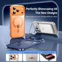 Lens Stand for iPhone 17 Pro Max Case (with Camera Control Button) Compatible with MagSafe, Military-Grade Drop Protection Magnetic Phone Case for iPhone 17 Pro Max Clear Cover, Deep Blue