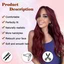 NAYOO Long Wine Red Wavy Wig for Women 26 Inch Middle Part Curly Wavy Wig Natural Looking Synthetic Heat Resistant Fiber for Use (Wine Red)