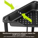 Orimade Rustproof 2 Tier Floor Standing Corner Shower Caddy Organizer, Plastic Metal Splicing Floor Corner Shelf Rack Stands for Bathroom, Black